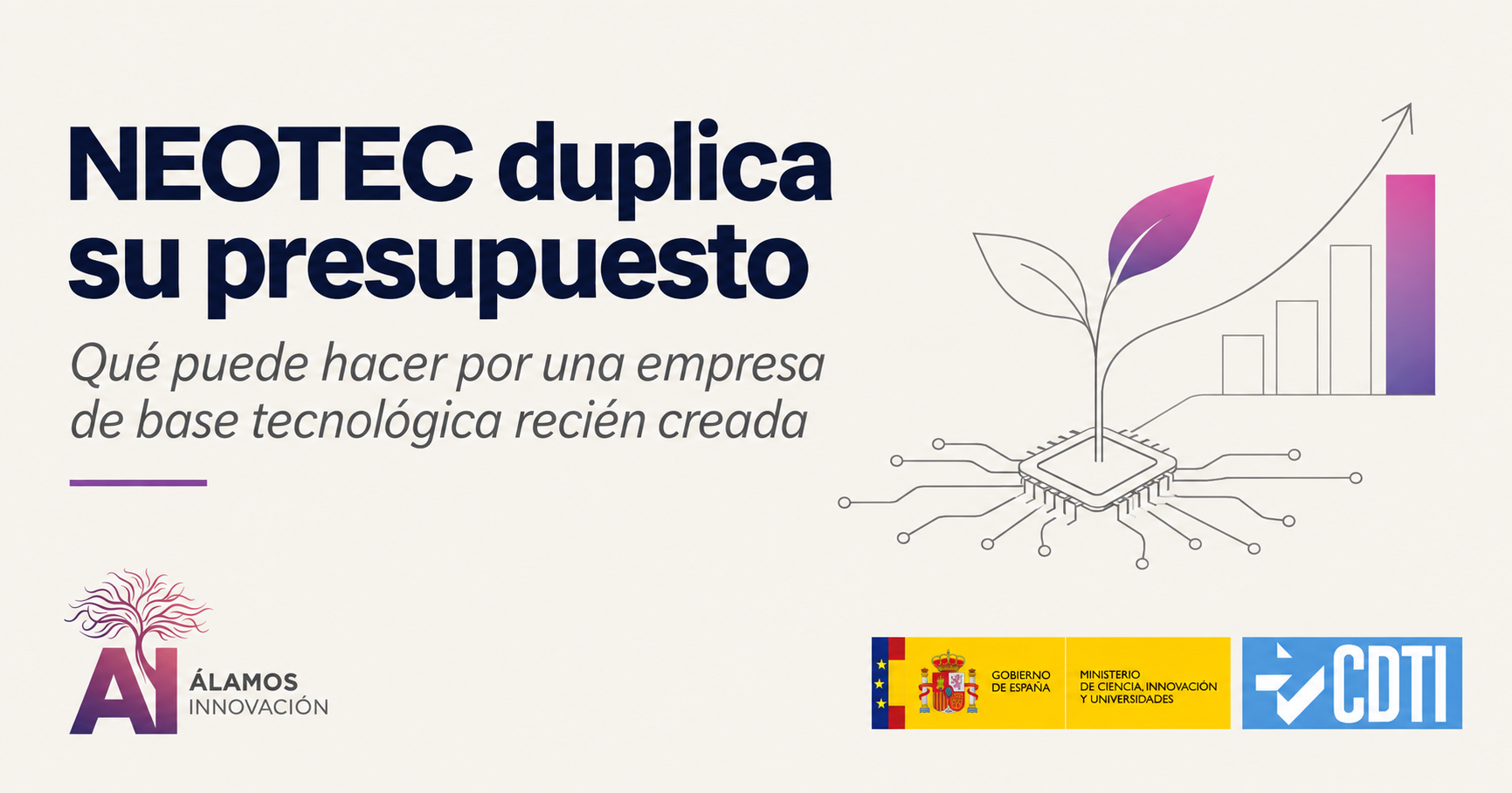 NEOTEC duplica su presupuesto: qué puede hacer por una empresa de base tecnológica recién creada